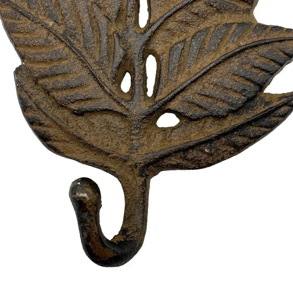 Metal Cast‎ Iron Leaf Wall Hook 6” X 4”
